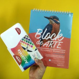 Pack de Acuarelas + Block de Arte A4 de 20 Hojas